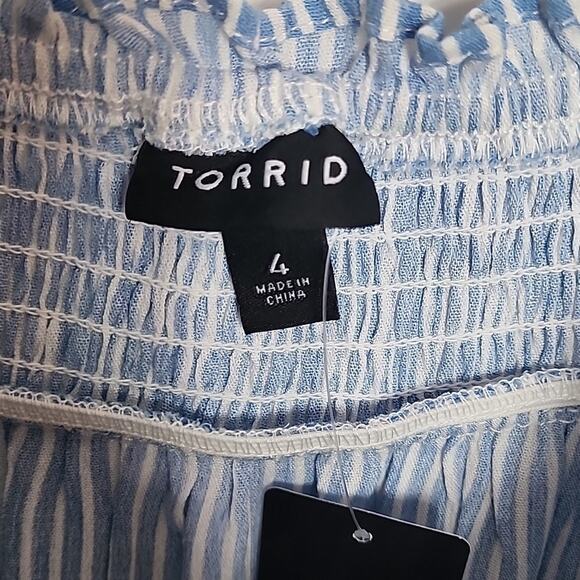 Torrid Blissful Blue Gauze Smocked Yoke Top, NWT, 4X - Picture 4 of 7